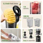 TUUMIIST Cold Press Juicer with Extra Large Feed Chute