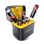 QBrand 8-Pack Rechargeable Lithium AA Batteries with Charger