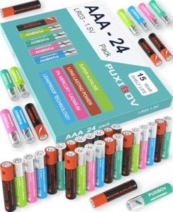 PUXIBOV 24-Pack AAA Alkaline Leakproof Batteries