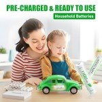 16-Pack Rechargeable AAA Batteries with Storage Case