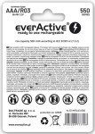 everActive Rechargeable AAA Batteries 550 mAh, 4-Pack