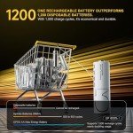 OPSO 8-Pack Rechargeable AA Lithium Batteries with Charger