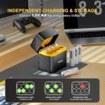 OPSO 8-Pack Rechargeable AA Lithium Batteries with Charger