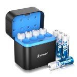 Artman 8-Pack Rechargeable AA Lithium Batteries & Charger