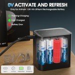 Artman 8-Pack Rechargeable AA Lithium Batteries & Charger