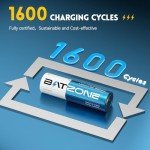BATZONE Rechargeable AA Lithium Batteries with Charger
