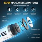 BATZONE Rechargeable AA Lithium Batteries with Charger