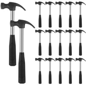 20 Mini Claw Hammers for Kids with Rubber Handles