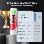 EBL 8-Pack Rechargeable Lithium AA Batteries with Charger