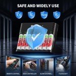 EBL 8-Pack Rechargeable Lithium AA Batteries with Charger