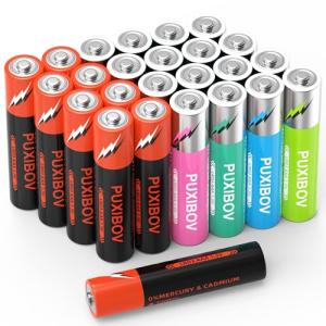 PUXIBOV 24-Pack AAA Alkaline Leakproof Batteries
