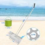 Stainless Steel Sand Flea Rake with Curved Handle