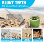 Stainless Steel Sand Flea Rake with Curved Handle