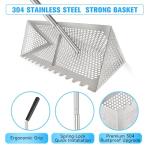 Stainless Steel Sand Flea Rake with Curved Handle