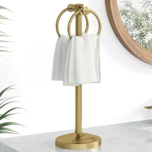 Hoimpro 17" Gold Free Standing Towel Rack