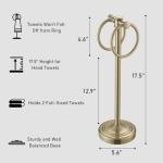 Hoimpro 17" Gold Free Standing Towel Rack