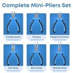 6-Pc Mini Pliers Set for Crafts and Repairs