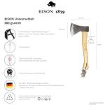 Bison Universal Hatchet 800g - Versatile Outdoor Axe
