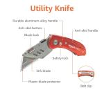 Lightweight Red Folding Utility Knife by Amazon Basics