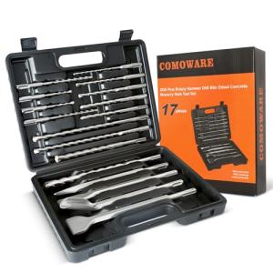 17-Piece Rotary Hammer Drill Bits & Chisels Set