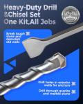 17-Piece Rotary Hammer Drill Bits & Chisels Set