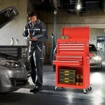 8-Drawer Rolling Tool Chest with Wheels - Red