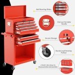 8-Drawer Rolling Tool Chest with Wheels - Red