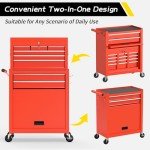 8-Drawer Rolling Tool Chest with Wheels - Red