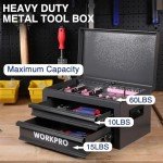 WORKPRO Heavy-Duty 15-Inch Metal Tool Box