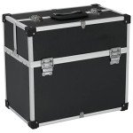 Compact Black Aluminum Tool Case with Extendable Trays