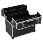 Compact Black Aluminum Tool Case with Extendable Trays
