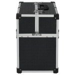 Compact Black Aluminum Tool Case with Extendable Trays