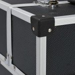 Compact Black Aluminum Tool Case with Extendable Trays