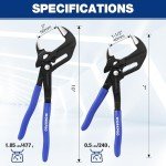 WORKPRO Adjustable Pliers Wrench Set, 7 & 10-Inch