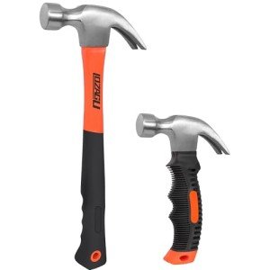 2-Piece Fiberglass Claw Hammer Set, 16oz & 8oz