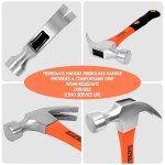 LOZAGU 2-Piece Fiberglass Claw Hammer Set