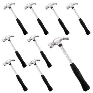 8-Pack Mini Claw Hammer Set with Rubber Grip