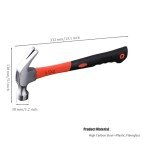 3-Pack 16oz Claw Hammer Set with Fiberglass Handle