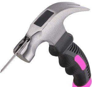 Mini 8oz Pink Claw Hammer with Shock Grip