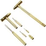 Gold Mini Brass Hammer with Screwdriver – 6 in 1