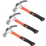 3-Pack 12oz Claw Hammer Set with Non-Slip Handle