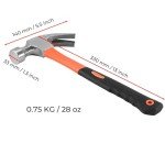 28oz Forged Steel Claw Hammer with Non-Slip Grip