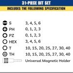31-Piece Color-Coded Bit Set with Ratchet Tools