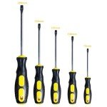 Ergonomic Flat Head Screwdriver Set with Magnetic Tips