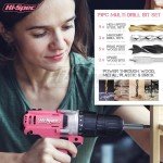 Hi-Spec 81pc Pink 18V Cordless Drill Kit