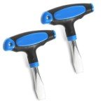 2-Pack T-Handle Flat Head Screwdrivers, 10mm