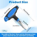 2-Pack T-Handle Flat Head Screwdrivers, 10mm