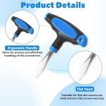 2-Pack T-Handle Flat Head Screwdrivers, 10mm