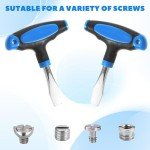 2-Pack T-Handle Flat Head Screwdrivers, 10mm