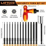 LATTOOK 13PC Tamper-Proof Torx Bit Set